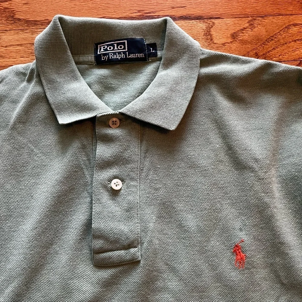Polo Ralph Lauren Long Sleeve Light Green Cotton Shirt Size L